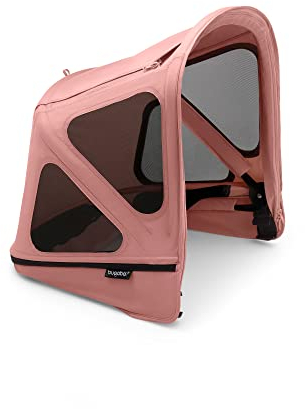 Bugaboo Donkey Sonnendach mit Lüftungsfenstern, ausziehbar für zusätzlichen und optimalen Sonnenschutz, wasserabweisend, kompatibel mit allen Bugaboo Donkey Kinderwagen, Morning Pink