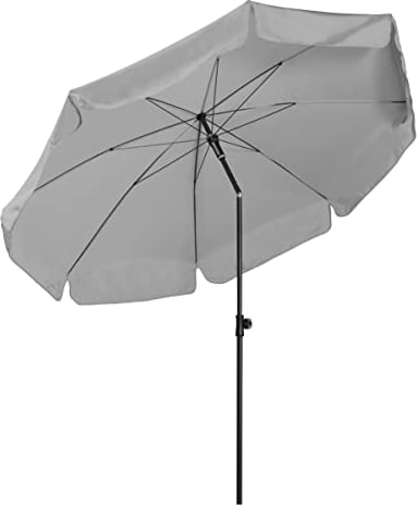 Doppler Absolut wetterfester Gartenschirm Sunline 200 hellgrau, UV-Schutz 50 Plus und Knicker