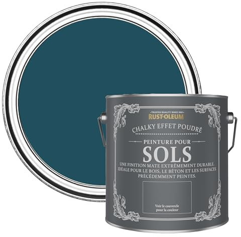 Rust-Oleum Peinture Bleue Résistante aux rayures pour Sols, Finition Mate - Uniforme 2.5L