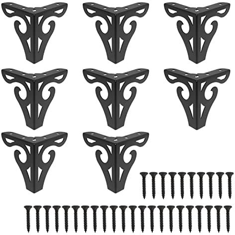 ECSiNG 8PCS Furniture Legs Hollow Out Sofa Legs Modern Bookcase Feet 10cm with Screws for Cabinet Couch Table TV Cabinet Wardrobe Office Furniture Matte Black