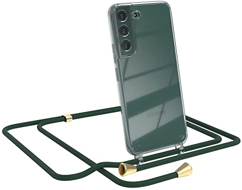 EAZY CASE Handykette kompatibel mit Samsung Galaxy S22 5G Handyhülle mit Umhängeband, Handykordel mit Schutzhülle, Silikonhülle, Hülle, Stylische Kette für Smartphone, Grün