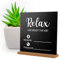 WiFi Passwort Schild Holz WiFi Passwort Display Tischdekoration WLAN-Schild mit Holzsockel Wlan Sign Holz für einfachen Gäste-Login Passwort WiFi-Passwort-Schild aus Holz für Zuhause Geschäft Gäste
