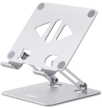 Aoviho Tablet-Ständer für den Schreibtisch, verstellbarer Desktop-Tablet-Halter, faltbare Aluminium-Tablet-Halterung für iPad Pro 11, iPad Air Mini, Samsung Galaxy Tabs Z Fold Kindle Fire 4-12 Zoll,