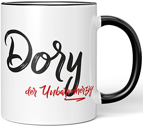 JUNIWORDS Tasse, Dory, der Unbarmherzige, Schwarz (5226828)