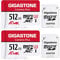 Gigastone 512GB Micro SD Card 2-Pack, Camera Plus, GoPro, Action Camera, A1 Run App for Smartphone, Nintendo-Switch Compatible, 100MB/s, 4K Video Recording, Micro SDXC UHS-I A1 U3 Class 10