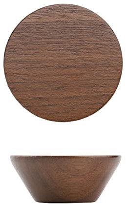 2 Pieces Wooden Handle Drawer Pulls Round Cabinet Knobs Decorative Single Hole Door Knobs Cupboard Handle Door Levers for Wardrobe,Book Cabinet (Walnut)