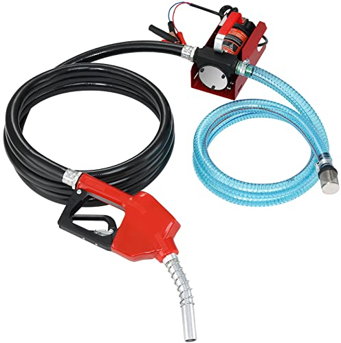VEVOR Pompe Transfert Diesel 37,8 L/min Pompe Gasoil 12 V CC Pompe Transfert Carburant Électrique Buse Arrêt Auto Pompe à Fioul Fuel Tuyau d'Entrée Sortie pour Diesel Kérosène Huile de Transformateur