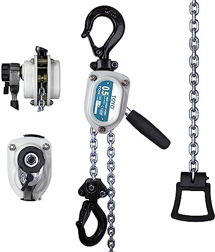 TOYO Mini-Kettenzug, 500 kg, manueller Hebel, 1/2 Tonnen, Mini-Abzieher, 3 m, Handhebel, Kettenzug, 3 m, Ratschenhebel, Block, Garagen, Lager, Automobilmaschinen