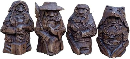 Qcwwy Dekorative Schmuckschatullen, Ornamente für Zuhause, Outdoor, Garten, Dekoration, Odin Kunstharz, Wikinger-Statue, Kunsthandwerk (Audding - Langwaffe)