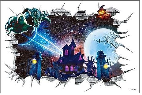 Halloween-Aufkleber, Glasfenster, Fenster, Halloween-Dekoration, Wandaufkleber Football Aufkleber (Blue, One Size)
