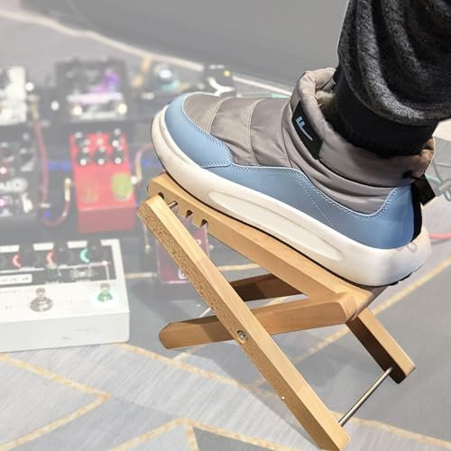 WESOLO Gitarren-Fußhocker aus Ulmenholz, verstellbar, 28 x 7 cm