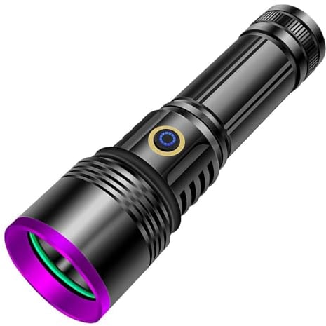 【Upgrade】30W 365nm UV Taschenlampe USB Aufladbar Schwarzlicht Taschenlampe UV Lampe Haustier Urin Detektor für Harzhärtung, Bernstein, Mineralien, Blut Tracking, Skorpion, Rockhounding, A / C Leck