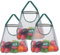 Minicoco Hanging Net String Shopping Bags 3Pcs Reusable Produce Bags Vegetables Fruits Commodities Outgoing Travel Tote String Bag Portable Grocery Mesh Bags（Green ）