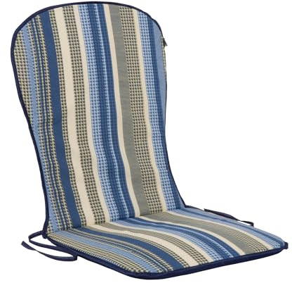 PATIO Stuhlauflage Niedriglehner 89 x 44 cm Gam Monoblock Auflage Stuhlkissen Streifen blau Wendekissen mit Schnüren