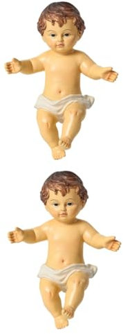 Ciieeo 2 STK Religiöse Heilige Kinderverzierung Heiliger Babyschmuck Aus Harz Babyfiguren Heimdekorationen Kinderkirchenfigur Geburt Heilige Babyfigur Aus Harz Heiliges Kind Jesus Weiß