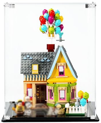 iCUANUTY Acryl Vitrine für Lego Vitrine Pixar Up Haus 43217 Spielzeugset für Kinder und Filmfans ab 9 Jahren, Staubgeschützte Aufbewahrung und Organisation Vitrine für 76249/ 43217/ 76217, 19x15x35cm