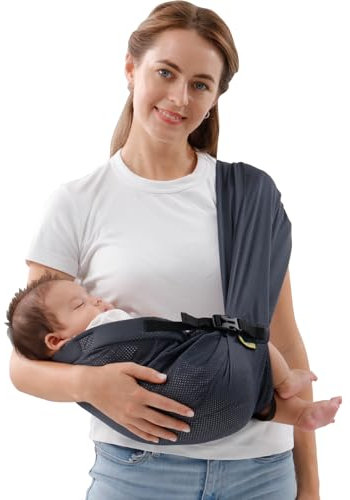 CUBY Tragbares, atmungsaktives Baby-Tragetuch für Kleinkinder, Air-Mesh-Gewebe, einfache Tragetasche, verstellbare Tragegurte, Baby-Tragetasche, für Neugeborene bis zu 20,4 kg