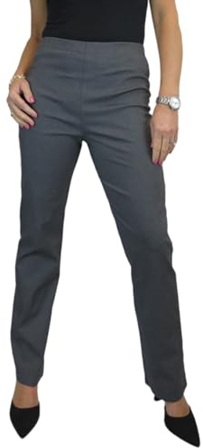 Paulo Due Elasticated Waist Trouser for Women Pull On Marl Grey (20)