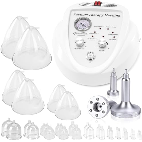blayram 3 IN 1 Vakuum Massagegerät, Elektrische Schröpfen Massage Sätze, Professionelle Vakuumgerät Körper Schröpf-Massage mit 30 Tassen und 3 Pumpen