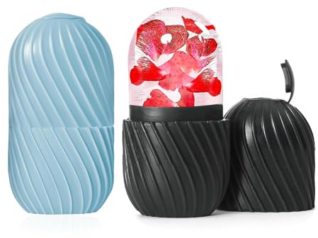 Eisroller Gesicht(2er), Mehrfach verwendbarer Ice Face Roller, Eiswürfel für Gesicht, Ice Roller für Hautstraffung, Porenverkleinerung & Schmerzlinderung