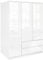 Blisswood High Gloss 3 Door Wardrobe White With Shelf & 2 Drawer Storage and Hanging Rail, MDF Wooden Double Wardrobe Large Cupboard Bedroom Storage Furniture For Bedroom