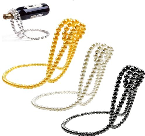 Shop-UP! Botellero de vino perlado clásico, elegante expositor, elige el color (Negro)