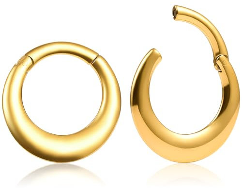 Vankula Ohr Tunnel Gewichte Flesh Ear Weights Hangers Creolen Edelstahl für männer damen Ohrpiercing Gestreckte Schmuck 4mm Gold 3