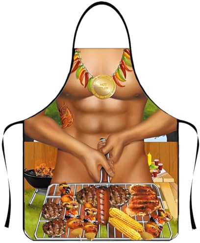 MWUMRCM Delantal Cocina Hombre Divertido, Funny Cooking Sexy Apron Barbacoa Fiesta para Pareja Mujeres