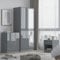 Harmin Mirrored High Gloss 3 Piece Bedroom Furniture Set - Soft Close Wardrobe, 4 Drawer Chest, Bedside Cabinet (GREY ON GREY)