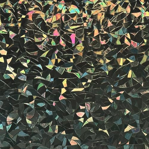 100% Light Blocking Blackout 3D Prism Privacy Window Film Room Darkening Glass Door Tint,Rainbow Effect Static Cling Heat Control Anti UV for Home and Office,35 inches by 157 inches