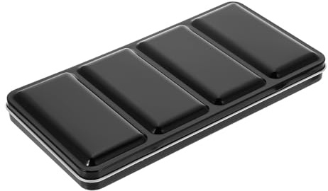 Ieron Premium akvarell metallbox för 48 halva eller 24 hela pannor inkluderar blandpalett och tumring konsttillbehör organiserare och resefodral