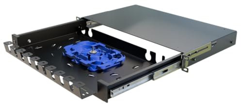 STALFLEX Rack Montage Glasfaser Anschlussdose Ausziehbare Schublade 19 Zoll 1U - Einfache Organisation von Glasfaserkabeln - Aus Stahl - Ideal für den Netzwerkschrank