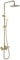 GMWARDDF Shower System, Brushed Gold Thermostatic Wall Mounted Shower Taps Set Brass Diverter Mixer Bathroom Shower with 8 inch Rainfall Shower Head and Handshower, Luxury Shower Set,A
