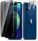 BIESHKJ 2+ 2Pack pour iPhone 12 de Protection Verre Trempé Anti-Espion + Protecteur D'objectif D'appareil Photo, Dureté 9H Vitre, Compatible Avec Les Coques et Résistant Aux Rayures