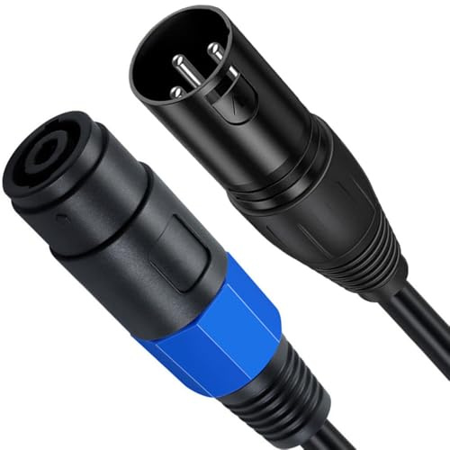 Hanprmeee Speakon to XLR Cable Audio Jack Speakon Plug Female to XLR 3Pin Male Speaker Extension Cable Microphone Mic Wire with Twist Lock for Amplifier Pro DJ PA Stage (3M)