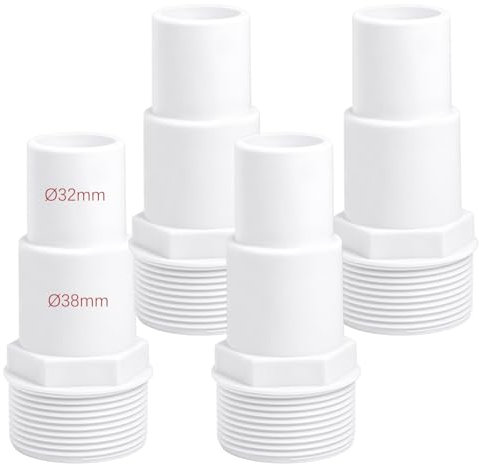 YJSDDNTY Lot de 4 raccords de tuyau pour piscine - Diamètre : 32/38 mm - Blanc
