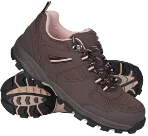 Mountain Warehouse McLeod Womens Walking Shoes - Lightweight, Warm, Durable, Breathable, Mesh Lining, Sturdy Grip, Rubber Outsole - for Spring Summer, Running & Gyming Dark Brown Adult Shoe Size 4