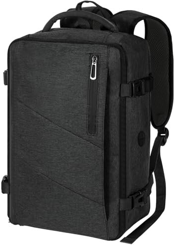 Gluckstar Mochila de Viaje Cabina 40x20x25 para Ryanair,Compartimento para Portátil de 14, Antirrobo, para Hombre y Mujer, Ideal para Avión, Trabajo y Ocio 20L, Gris Oscuro