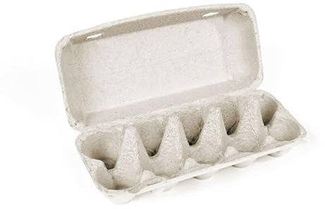 10er Eierkartons Eierschachteln Eierpappe Eierverpackungen unbedruckt grau - Menge wählbar (10)