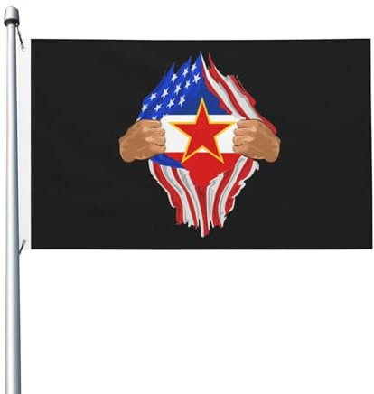 Drapeau de Yougoslavie déchirable à la main, drapeau extérieur en polyester robuste double face de 90 x 150 cm, pour décoration de jardin, de maison, de festival, de bienvenue