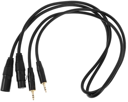 Veemoon 2pcs Trs to Xlr Audio Cable Right Angle Microphone Extension Cable for Synthesizers in Compact Spaces