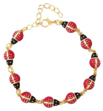 Licsaliwe Skurriles Marienkäfer-Charm-Armband für Frauen, süße Schmuckgeschenke im 2000er-Jahre-Stil für Sie