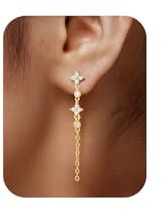Emibele Ohrringe Damen, Vergoldetes Metall Ohrringe mit 925 Sterling Silber Nadeln, Kubik Zirkonia Messing Klein Bienen & Honigwabe Ohrhänger Damenohrringe mit Zirkonia für Damen Frauen Mädchen