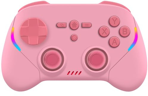 Joso Controller di gioco mobile, controller di gioco wireless per iPad/tablet/iPhone/Android/Switch/Switch 2/Lite/OLED/PC, gamepad portatile con joystick effetto Hall/trigger/giroscopio a 6 assi, rosa