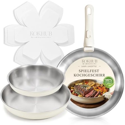 KOKHUB Sartén de acero inoxidable con mango extraíble