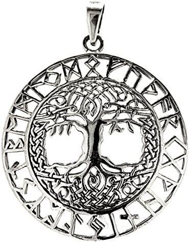 Kiss of Leather Großer Lebensbaum Anhänger aus 925 Sterling Silber Nr. 210