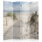 Feeby Paravent Meer 145x180 cm 4 Teilig Modern Design Beidseitig Raumteiler Wandschirme Foto Trennwand Raumtrenner Sichtschutz Spanische Wand auf Leinwand Bedruckt Strand Beige