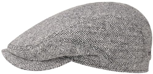 Stetson Belfast Silk Visor Men Flat Cap Made in EU Sun Protection 40+ Herringbone Ivy Hat Spring Summer