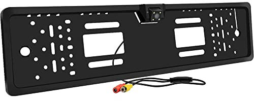 Vetrineinrete® Portatarga con telecamera retromarcia integrata 4 led infrarossi per visione notturna staffa porta targa con camera posteriore parcheggio E37