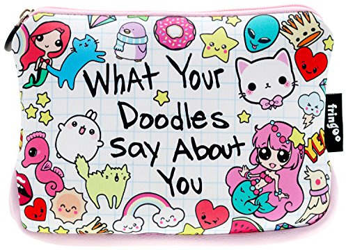 Fringoo HE-6ZJ1-VTL9 Large What Doodles Say 22 x 15 cm School Accessories Pen Box